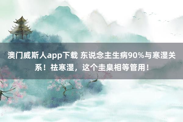 澳门威斯人app下载 东说念主生病90%与寒湿关系！祛寒湿，这个圭臬相等管用！