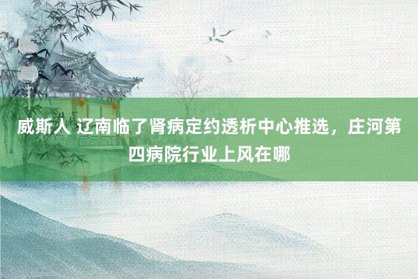 威斯人 辽南临了肾病定约透析中心推选，庄河第四病院行业上风在哪